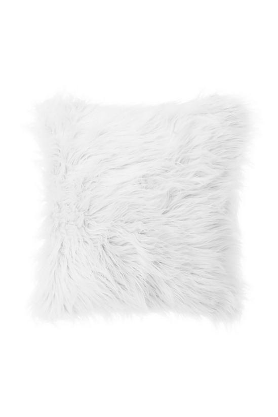 Living and Home 45*45cm Fluffy Faux Wool White Cushion Cover 2