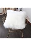 Living and Home 45*45cm Fluffy Faux Wool White Cushion Cover thumbnail 3