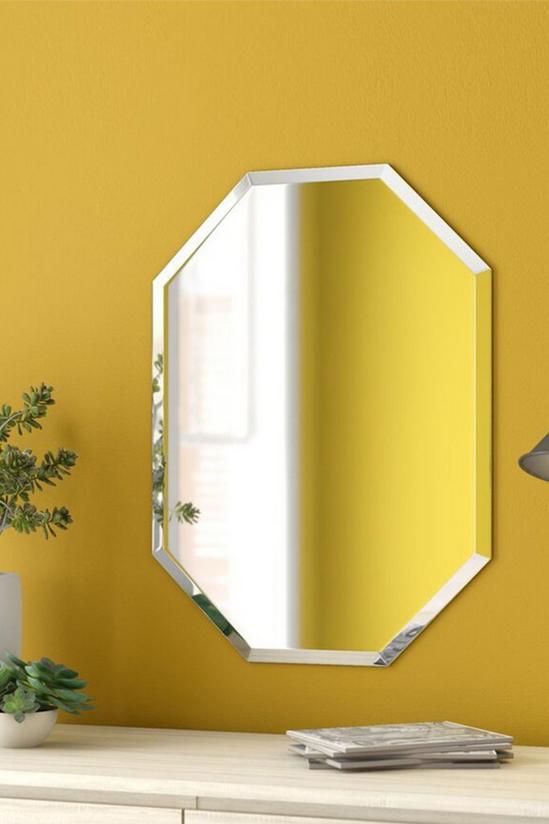 Living and Home 40cm W x 60cm H Modern Frameless Octagon Wall Mirror 1
