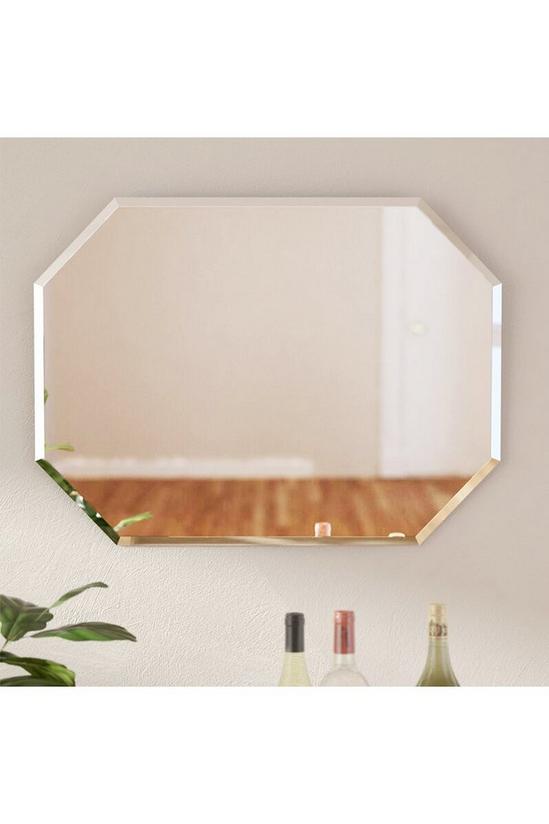 Living and Home 40cm W x 60cm H Modern Frameless Octagon Wall Mirror 2