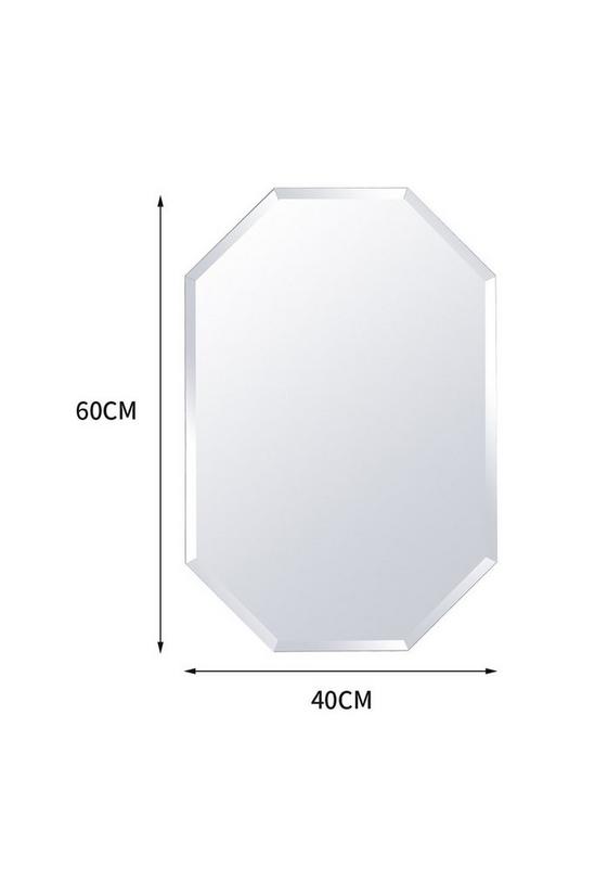 Living and Home 40cm W x 60cm H Modern Frameless Octagon Wall Mirror 4