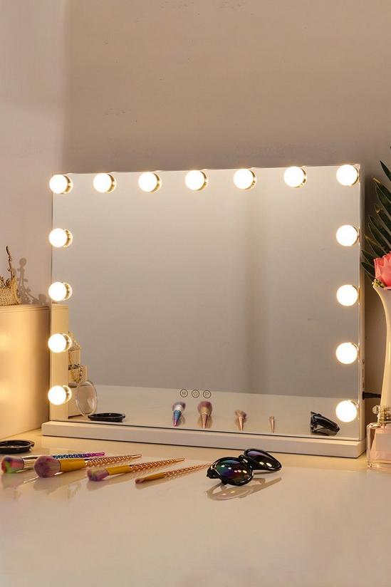 Living and Home 58*48CM Hollywood Vanity Mirror with 15 Lights and USB Charging Port, Tabletop or Wall Mounted 1