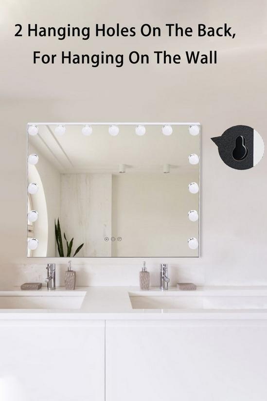 Living and Home 58*48CM Hollywood Vanity Mirror with 15 Lights and USB Charging Port, Tabletop or Wall Mounted 2