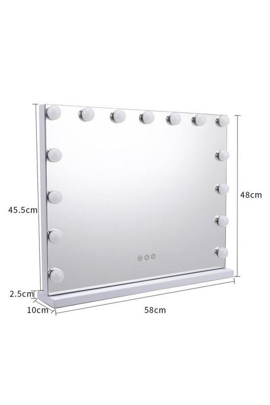 Living and Home 58*48CM Hollywood Vanity Mirror with 15 Lights and USB Charging Port, Tabletop or Wall Mounted 6