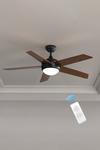 Living and Home Rustic Wooden 5-Blade Ceiling Fan with LED Light thumbnail 1