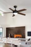 Living and Home Rustic Wooden 5-Blade Ceiling Fan with LED Light thumbnail 2