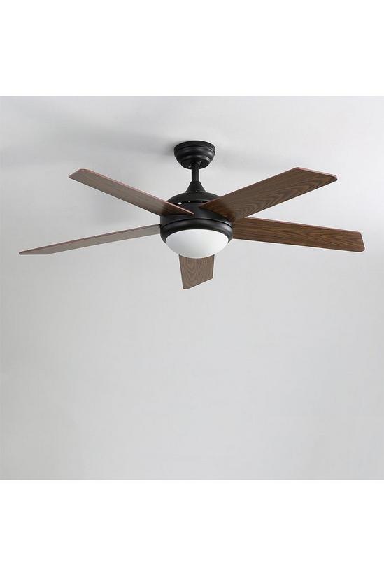 Living and Home Rustic Wooden 5-Blade Ceiling Fan with LED Light 5