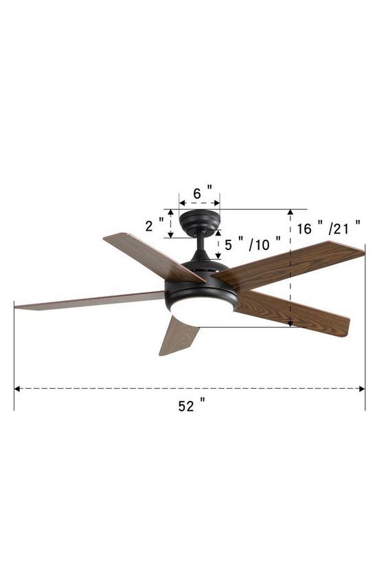 Living and Home Rustic Wooden 5-Blade Ceiling Fan with LED Light 6