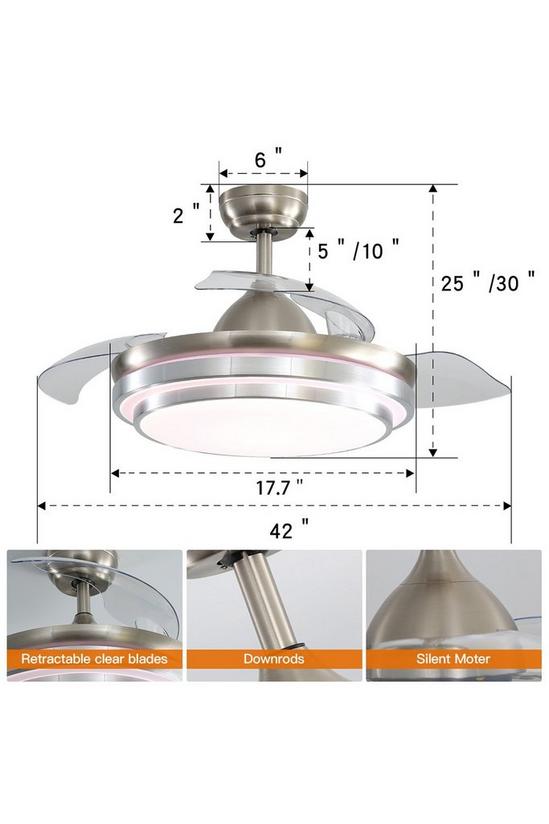 Living and Home Contemporary Ceiling Fan Light with Retracted Blades 6