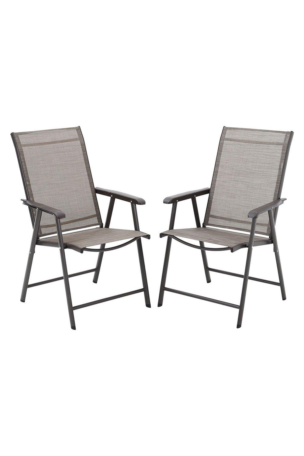 Outdoor Metal Foldable Chairs Set of 2