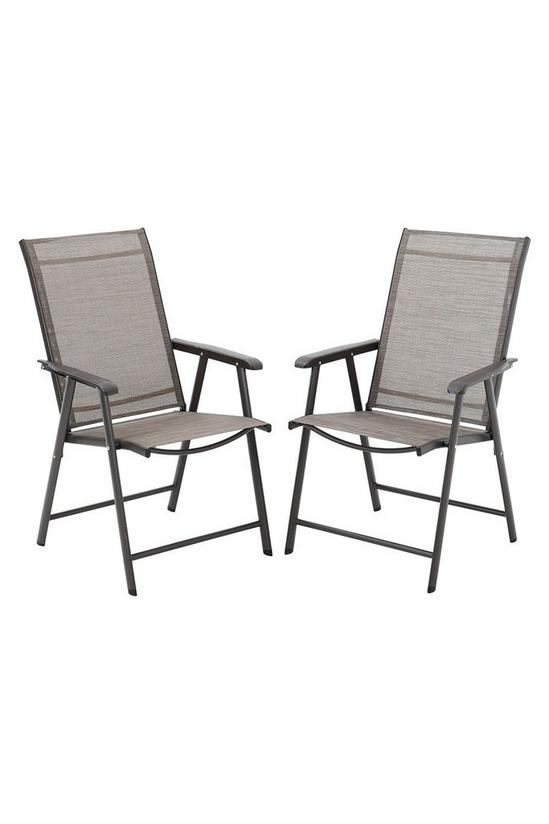 Living and Home Outdoor Metal Foldable Chairs Set of 2 1