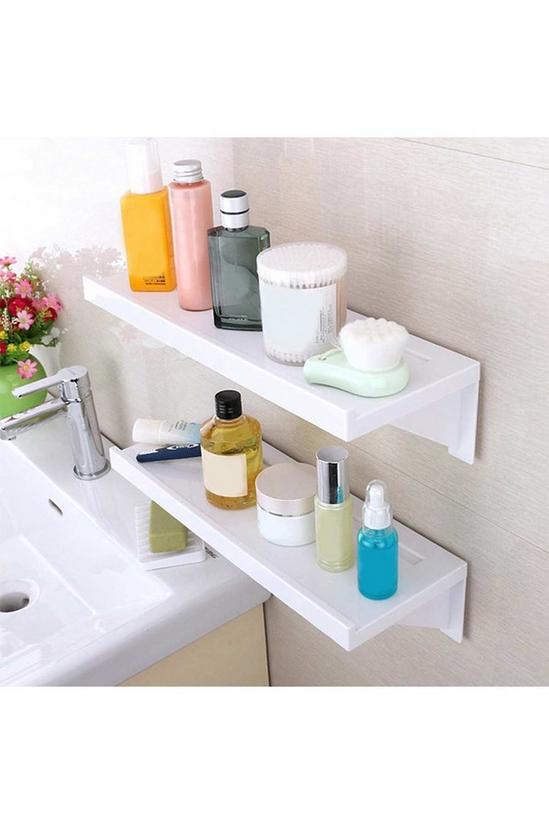 Living and Home Bathroom Self-Adhesive Shelf Waterproof Shower Rack 1