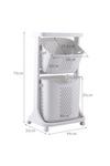 Living and Home 2 Compartments Laundry Basket Bathroom Clothes Storage on Wheels thumbnail 6