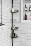Living and Home 4 Tier Metal Corner Shower Shelf Wall Rack Organizer Bathroom Black thumbnail 1