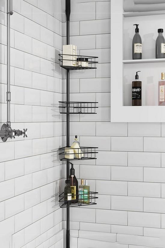 Living and Home 4 Tier Metal Corner Shower Shelf Wall Rack Organizer Bathroom Black 1