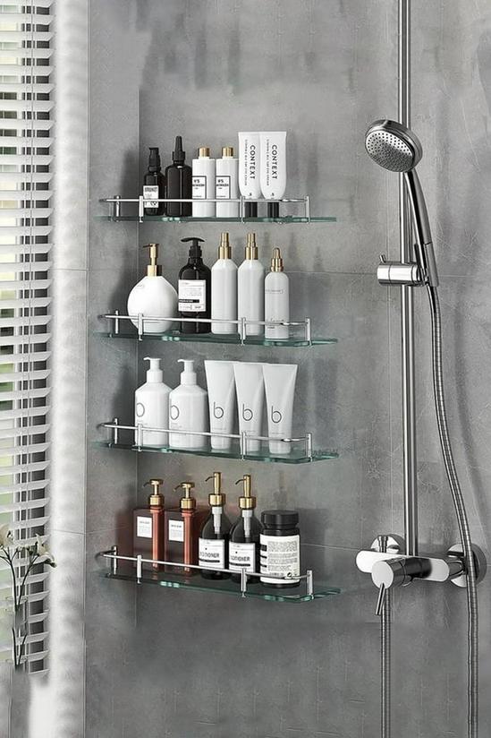 Living and Home 50cm Shelf Tempered Glass 6MM Thick Storage Organizer Wall Mounted Bathroom 2