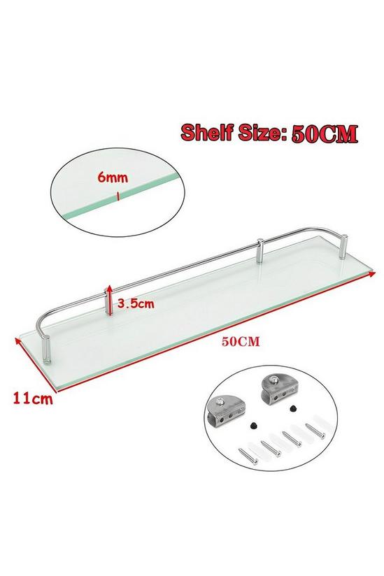 Living and Home 50cm Shelf Tempered Glass 6MM Thick Storage Organizer Wall Mounted Bathroom 3