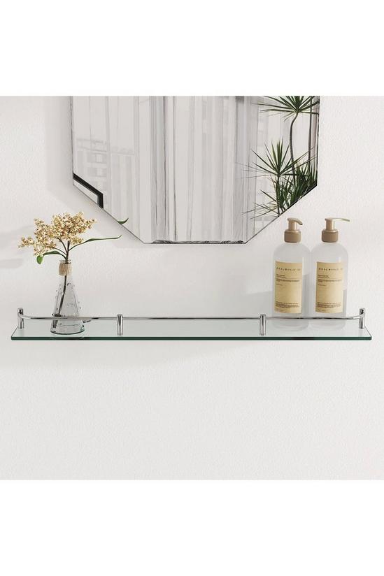 Living and Home 50cm Shelf Tempered Glass 6MM Thick Storage Organizer Wall Mounted Bathroom 4