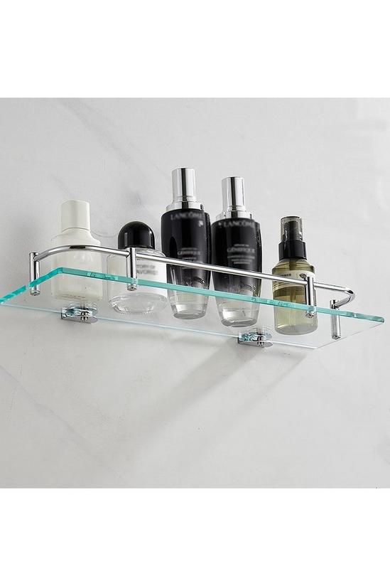 Living and Home 50cm Shelf Tempered Glass 6MM Thick Storage Organizer Wall Mounted Bathroom 6