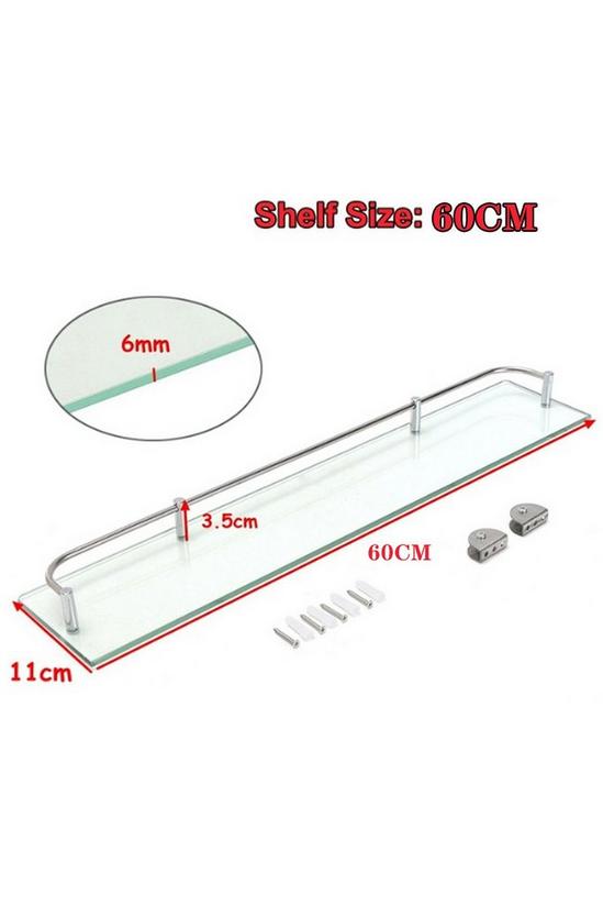 Living and Home 60cm Glass Shelf Tempered Glass 6MM Thick Storage Organizer Wall Mounted Bathroom 6