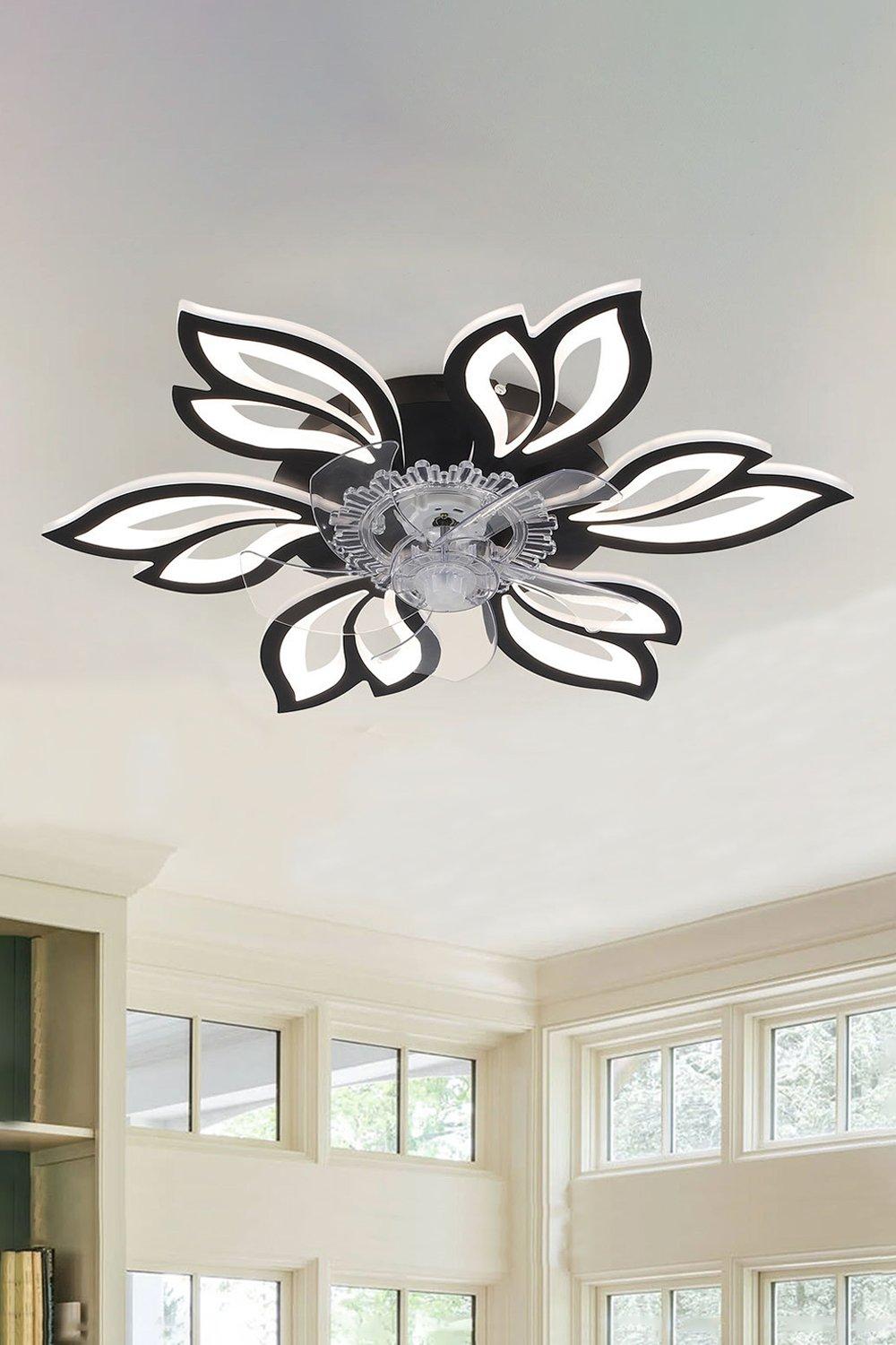 Lighting | Modern Flower Shape Ceiling Fan Light | Living and Home