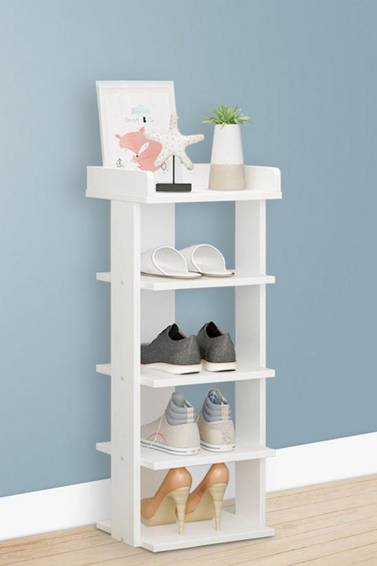 Living and Home 5 Tiers Shoe Rack Organizer Storage Wooden Stand Shelf 4
