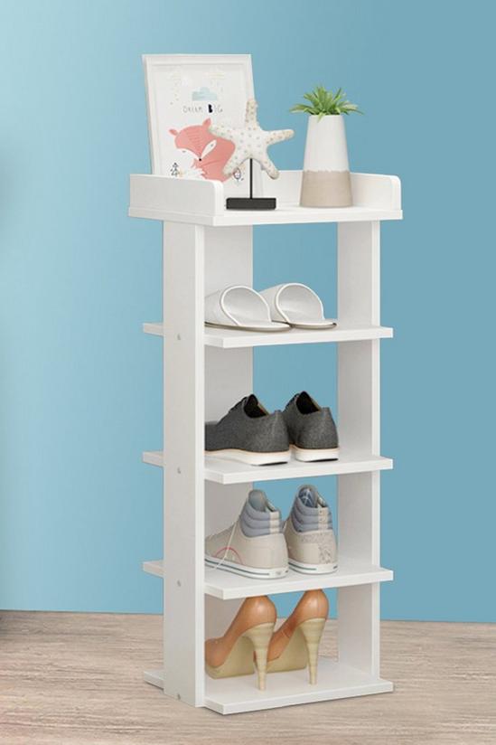 Living and Home 5 Tiers Shoe Rack Organizer Storage Wooden Stand Shelf 5