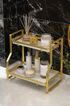 Living and Home 2-Tier Marble Pattern Kitchen Organiser Shelf Spice Rack Bathroon Storage Golden thumbnail 1