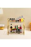 Living and Home 2-Tier Marble Pattern Kitchen Organiser Shelf Spice Rack Bathroon Storage Golden thumbnail 4