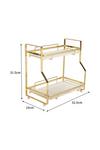 Living and Home 2-Tier Marble Pattern Kitchen Organiser Shelf Spice Rack Bathroon Storage Golden thumbnail 6