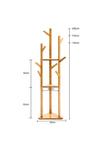 Living and Home Wooden Coat Rack Stand with 3 Shelves for Entryway thumbnail 6