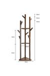 Living and Home Wooden Coat Rack Stand with 3 Shelves for Entryway Corner Clothes Shelf thumbnail 6