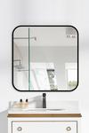 Living and Home Modern Square Wall Mirror With Aluminum Alloy Frame thumbnail 1