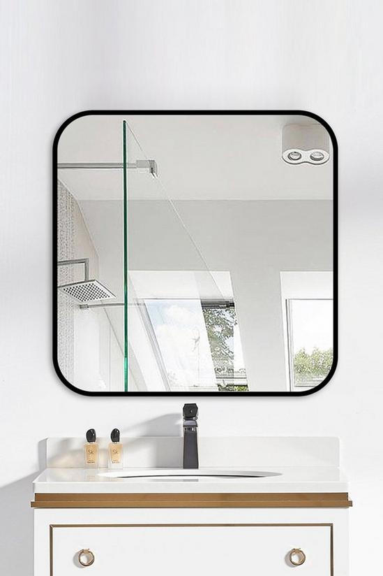 Living and Home Modern Square Wall Mirror With Aluminum Alloy Frame 1