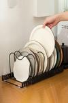 Living and Home 10-Divider Expandable Pot Pan Lid Drainer Rack Detachable Plate Organiser Chopping Board Holder thumbnail 5