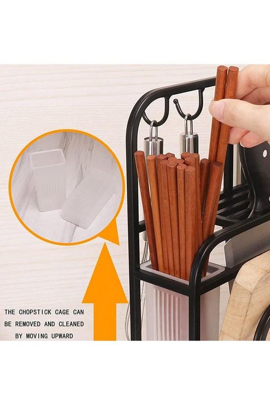 Living and Home Kitchen Metal Knife Holder Chopstick Cutting Board Storage Drain Rack 3