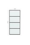 Living and Home Frosted Glass Black Barn Door with Sliding Hardware Kit thumbnail 4