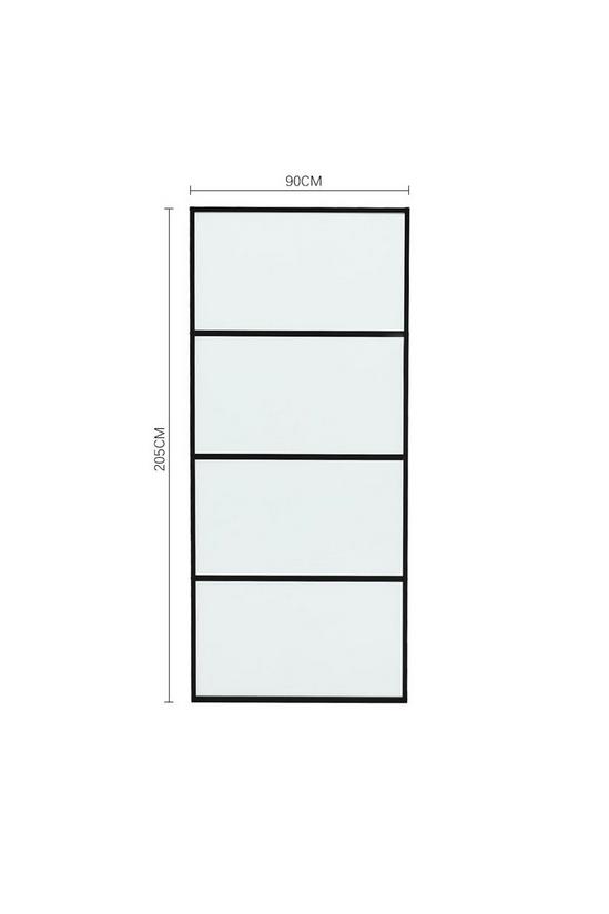 Living and Home Frosted Glass Black Barn Door with Sliding Hardware Kit 4