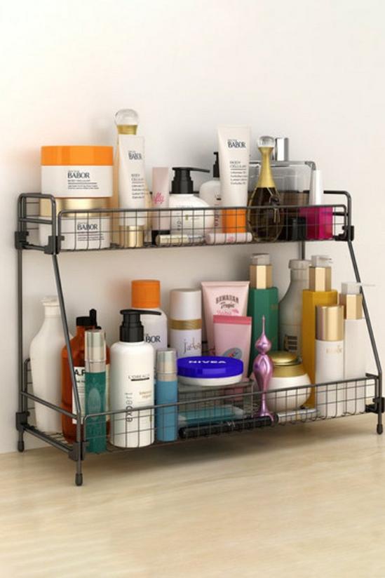 Living and Home 2-Tier Kitchen Bathroom Countertop Organizer Free Standing Storage Shelf Spice Rack Holder 41.5cm 2