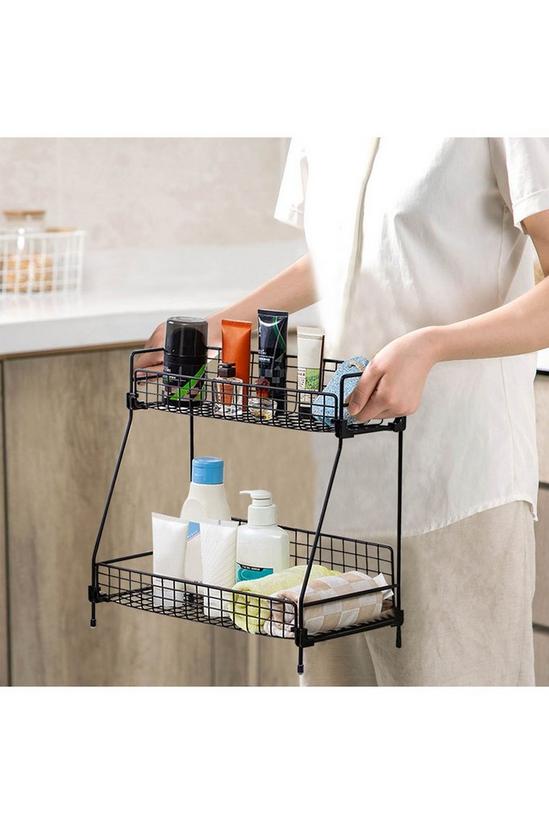 Living and Home 2-Tier Kitchen Bathroom Countertop Organizer Free Standing Storage Shelf Spice Rack Holder 41.5cm 3