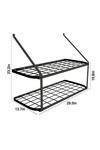 Living and Home 2 Tiers  Wall-Mounted Pan Rack Shelf Pot Holders Storage Drainer with 10 Hooks thumbnail 6