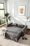 Living and Home 2 Seater Convertible Linen Sofa Pull Out Sofa Bed with Pillow thumbnail 1