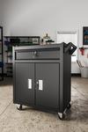 Living and Home Lockable Rolling Tool Storage Cabinet Trolley thumbnail 6