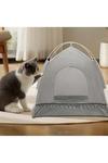 Living and Home Portable Pet Tent Cat Cave Bed with Pom thumbnail 6