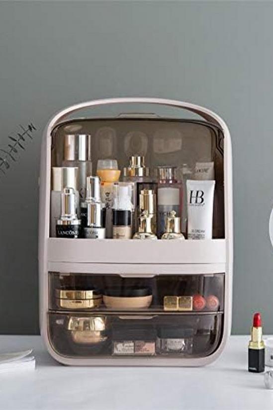 Living and Home Makeup Organiser for Vanity, Clear Cosmetic Storage Organizer, Skin Care Lipstick Holder Organizer and Display Box with Lid 1