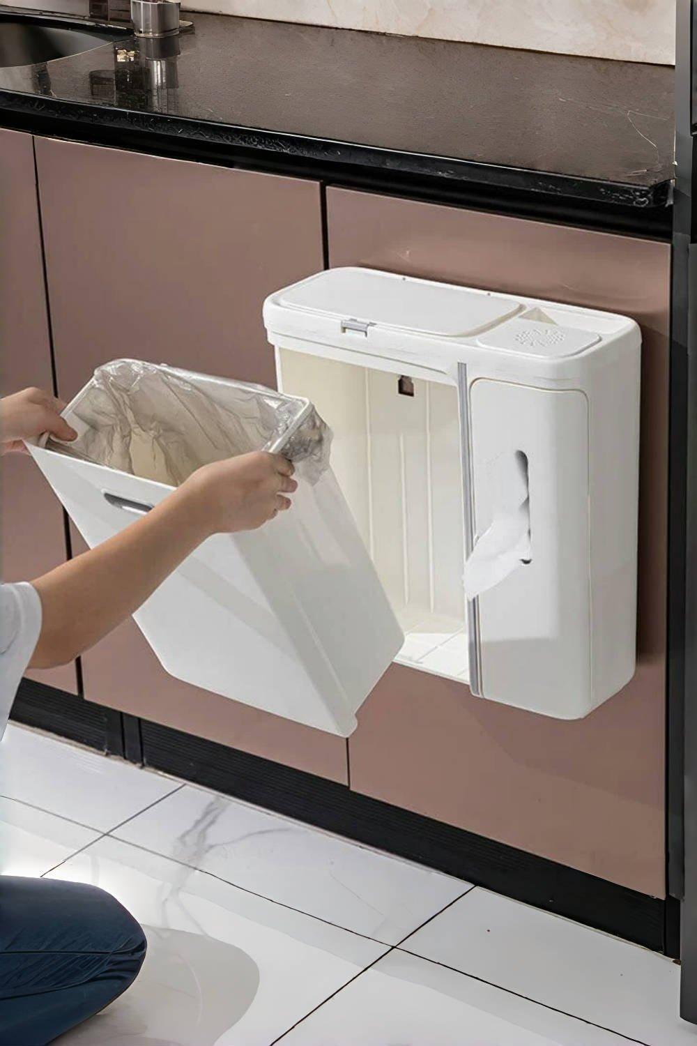 Multifunction Slim Hanging Trash Can with Lid