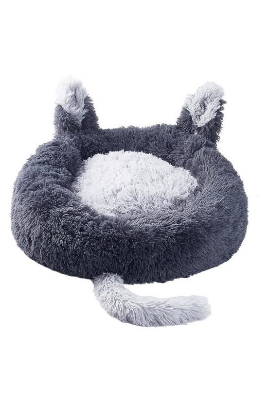 Living and Home Round Plush Pet Dog Cat Calming Bed with Cute Ears 60x60cm 4