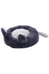 Living and Home Round Plush Pet Dog Cat Calming Bed with Cute Ears 60x60cm thumbnail 5
