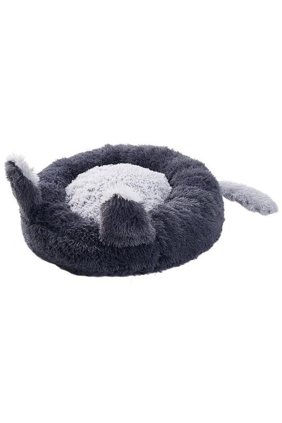 Living and Home Round Plush Pet Dog Cat Calming Bed with Cute Ears 60x60cm 5
