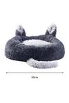 Living and Home Round Plush Pet Dog Cat Calming Bed with Cute Ears 60x60cm thumbnail 6